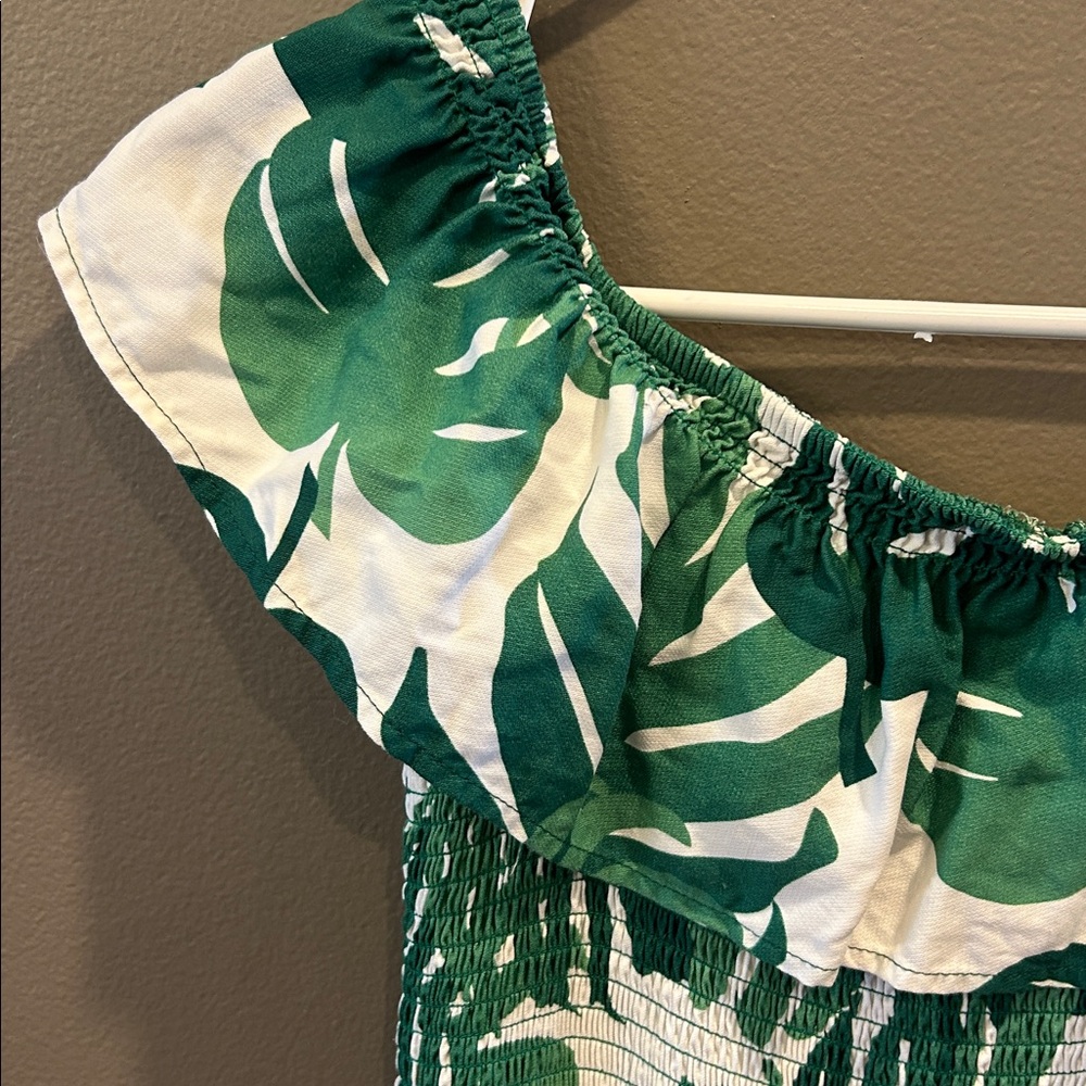 Bardot Tropical Palm Leaf Off Shoulder Maxi Dress - Picture 6 of 9
